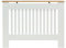 Panana Modern Slatted Radiator Cover, Slatted Cabinet Radiator Covers MDF Wood Cabinet Shelf Heating Covers For Living Room, Hallway (White with Wood Top, M)