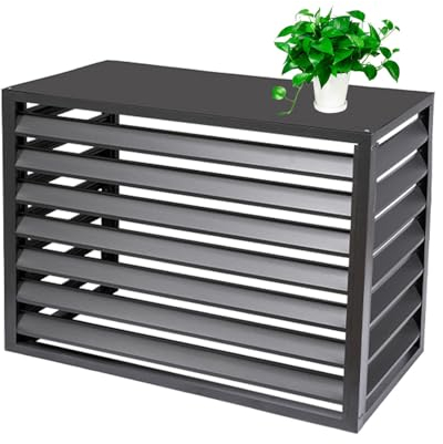 Slxzpl Verkleidung Für Wärmepumpe Oder Klimaanlage Sichtschutz Aluminiumlegierungs Abdeckung Für Außengeräte, Schutzgitter Für Klimaanlagen Und Wärmepumpen(Gray,110x60x80cm)