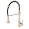 Wasserhahn Küche - Küchenarmatur Mit Brause Ausziehbar, Messing Einhebel 360° Schwenkbar Spültischarmatur Mischbatterie Mit 2 Strahlarten, Hoher Auslauf Armatur Küche, Beige