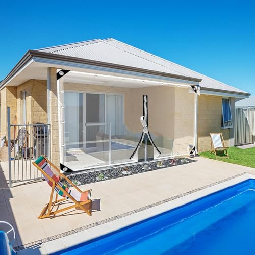 YQOLG87 Bâche imperméable avec œillets,Rideaux de bâche pour l'extérieur avec Porte à glissière,Bâches Transparentes très résistantes,pour Pergola,Patio,Porche,Gazebos,Camping,1.7x2.5m/5.6 * 8.2ft-A