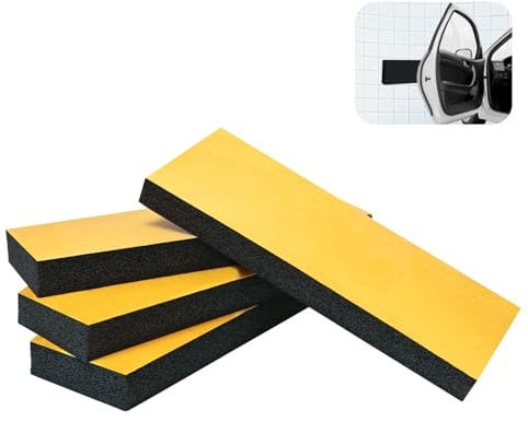 4Pcs Mousse Protection Garage, Protection Portiere Voiture Autocollante 30 x 10 x 3 cm, Mousse Antichoc, Plaque Mousse pour La Protection Mur de Voiture Et de Garage, Noir