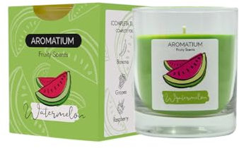 AROMATIUM Fruchtige Duftkerzen, verschiedene Aromen frischer Früchte | Langanhaltendes Sojawachs für Raumduft und Entspannung | Packung mit Duftkerzen (Wassermelonengeschmack)
