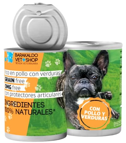 Barakaldo Vet Shop Nassfutter für Hunde, Grain Free Huhn und Gemüse, ideal für Hunde mit unbekannten Allergien oder extremen Unverträglichkeiten, 12 Stück x 400 g