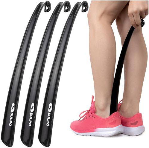SULPO Schuhlöffel lang 42 cm, Kunststoff-Schuhanzieher, 3er-Set | 42 cm lange Schuhlöffel aus Kunststoff im 3er-Set – leicht und handlich für bequemes Schuhanziehen im Stehen oder Sitzen
