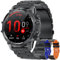 Montre Connectée Homme 1,52HD Écran Smartwatch, 500 mAh Batterie et 114+ Modes Sportifs, Montre Connectée Militaire avec Fréquence Cardiaque/SpO2/Sommeil Moniteur et Lampe De Poche pour Android iOS