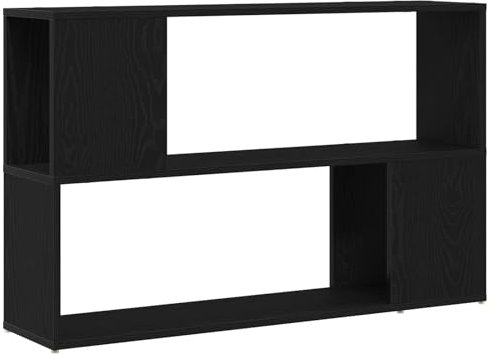 vidaXL Modernes schwarzes Eichenregal mit integriertem Stauraum | Holzwerkstoff 100 x 24 x 63 cm | Vielseitige Wohnmöbel für Organisation und Stauraumlösungen | Rechteckige Heimdekoration