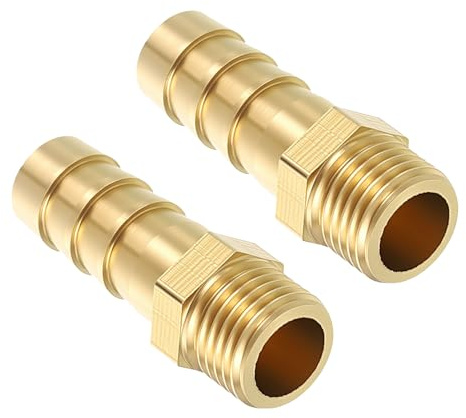 Kozelo Lot de 2 raccords cannelés en laiton 8 mm vers raccords mâles M10 x 1 pour machines domestiques, baignoires de massage et systèmes d'irrigation