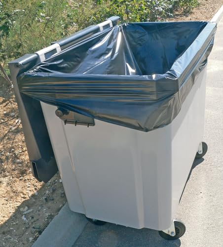 Müllbeutel, 1000 – 1100 L x 20 cm | Schutzhülle für Behälter 1000 l | Beutel 1100 Liter schwarz blickdicht | alle Arten von Abfall und Müll | Dicke 30 µ | auslaufsicher und schmutzabweisend