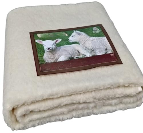 TEXTILOVE Merino Matratzenschoner mit 4 Eckgummis 160x200 cm Matratzen Topper Matratzenauflage 100% Natürliche Merinowolle Woolmark Oeko-Tex