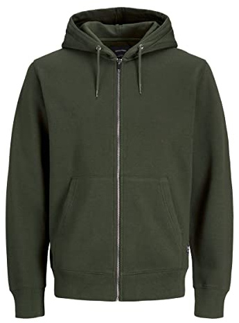 JACK & JONES JJEBASIC Sweat à Capuche zippé pour Homme avec Fermeture éclair, Vert Gecko, XXXL