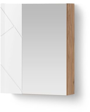 Livinity Spiegelschrank Ronco, Weiß/Eiche, 60 x 75 cm