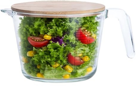 Fenayuu Gobelet doseur - Accessoire de cuisson - Récipient adapté au micro-ondes - Pour liquides et œufs - Pour la maison, le restaurant, le camping, l'appartement - Préparation des repas