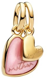 Vegaine Familie Herz Charms für Armbänder Valentinstag Muttertag Schmuck Geschenke für Damen