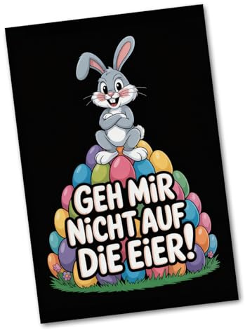 Osterhasen Cartoon Souvenir Souvenir Magnet GEH Mir Nicht auf die Eier Lustiger Souvenir Magnet für Ostergeschenk und Dekoration