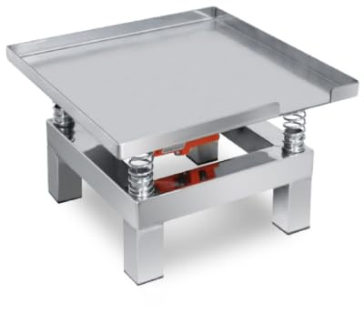 Kurflo Beton-Rütteltisch aus Edelstahl, 3000–3600 U/min, 35×35×22 cm, 50 W, Amplitude 1–3 mm, Belastung 10 kg, Vibrationstisch für Beton, Gips, Sintermetall, Formenfüllung und Pulverfüllung