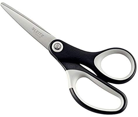 Leitz Titan Schere, Hochwertige Haushaltsschere mit ergonomischem Griff, Klingen aus rostfreiem Stahl, Für zu Hause, Büro und Schule, Länge 15 cm, Schwarz, 54156095