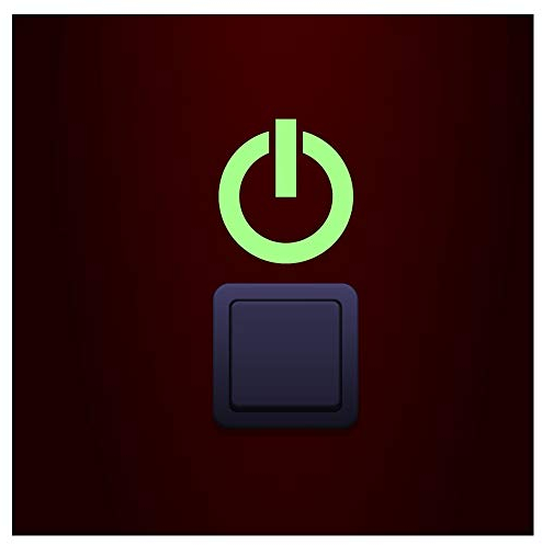 Phosphoreszierende Wandtattoo ON-Symbol - 10 x 10 cm