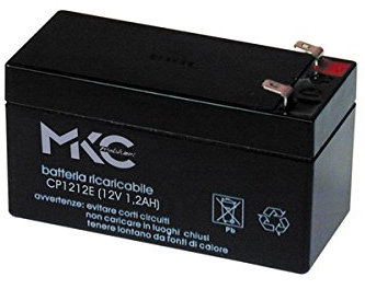 BATTERIA ERMETICA AL PIOMBO RICARICABILE 12V 1.2AH MKC