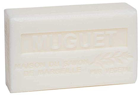 Maison Du Savon De Marseille - French Soap Made with Organic Shea Butter - Lily of the Valley Fragrance - 125 Gram Bar