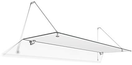 Durovin Bathrooms Front Door Glass Canopy 1600 x 900mm Over Door Shelter - 13mm Clear Safety Glass