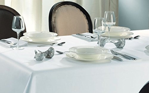 Curt Bauer Damast Tischdecke 3400 Atlas 130x250cm, Farbe weiß