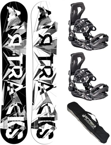Airtracks Herren Snowboard Set - BWF Camber Snowboard Extra Wide - Snowboardbindung Star oder Master Fastec - Snowboard Bag 155 159 161 165 171 cm