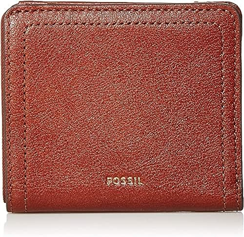 Fossil Damen Logan Leder RFID-blockierende Bifold Geldbörse, Braun, Einheitsgröße