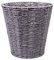 woodluv Round Waste Paper Basket Bin - Rubbish Bin for Bedroom, Bathroom, Offices or Home - Grey
