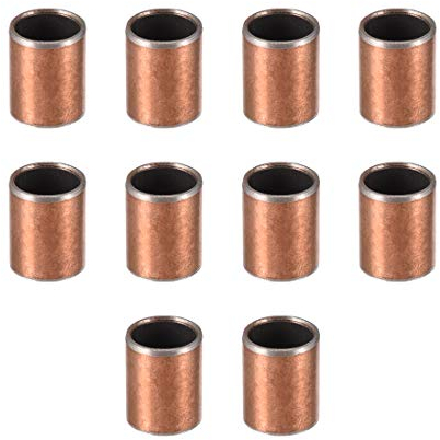 sourcing map Hülsenlager 10mm Bohrung x 12mm Außendurchmesser x 15mm Länge Gleitlager gewickelt ölfreie Buchsen 10 Stück