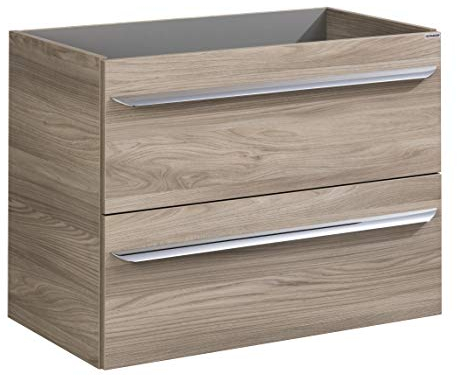 FACKELMANN Waschtischunterschrank Luxor/Badschrank mit Soft-Close/Maße (B x H x T): ca. 79,5 x 60,5 x 45 cm/Schrank fürs Badezimmer mit 2 Schubladen/Korpus: Braun hell/Front: Braun hell