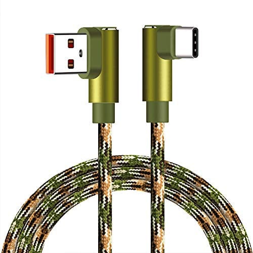 APPACS Cable Heavy duty Braided Fast Charge USB Type C Data Phone USB Charger Cable Lead USB C Cable Android Charger Cable Dash Cam 1m - Green (Camouflage Green)