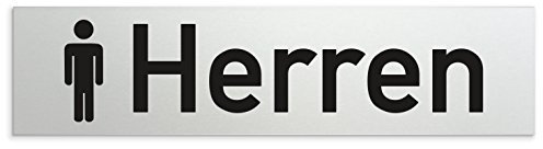 Kinekt3d Leitsysteme Schild/Türschild 160 x 40 x 1,5 mm - Aluminium Vollmaterial eloxiert - Oberfläche in geschliffener Edelstahloptik - 100% Made in Germany (Herren)