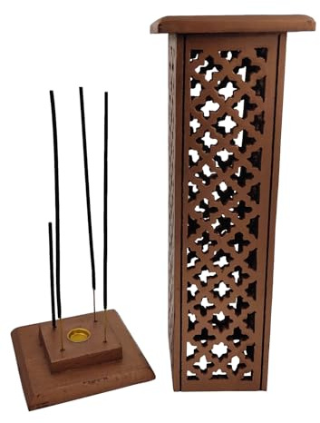 Purpledip 11943 Porte-encens en Bois en Forme de Tour pour Dhoop Loban et Agarbatti