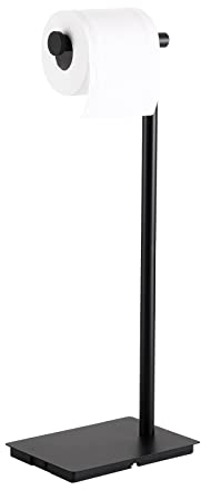 KES Toilettenpapierhalter Stehend Schwarz Klopapierhalter Freistehend Edelstahl SUS304 Klorollenhalter WC Rollenhalter Toilettenpapierständer Toilettenrollenhalter, BPH286S1A-BK