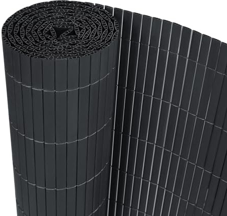 UISEBRT Sichtschutzmatte PVC Sichtschutzzaun Windschutz Sonnenschutz für Balkon, Garten und Terrasse, 90x700cm, Grau