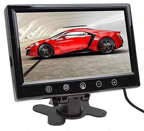 BOOMBOOST 9 inch DC 12V / 24V TFT LCD Screen Car Monitor with 2LCD Video Inputs for Parking Reversing Rear View Camera DVD VCR 800x480