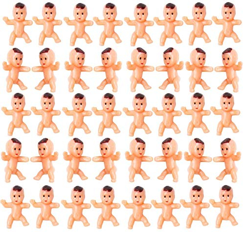 Mini Kunststoff Babys, 100 Stück Kleine Figuren Puppen Babies Born Dusche für Dusche Party Gefallen Eiswürfel Dekorationen Baden und Basteln, 1 inch
