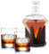 AMAVEL Whiskyset mit Diamantkaraffe und 2 Whiskygläser mit Diamant-Gravur, Personalisiert mit Namen und Jahreszahlen, Whiskey Dekanter