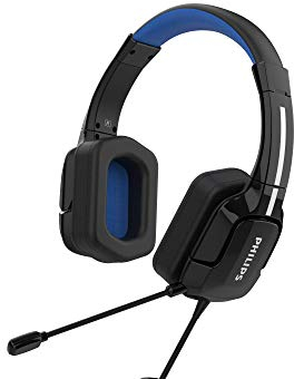 Philips TAGH301/00 - Lightweight Over-Ear Gaming-Headset mit einstellbarem Kopfband und dynamischem, klaren Sound, schwarz