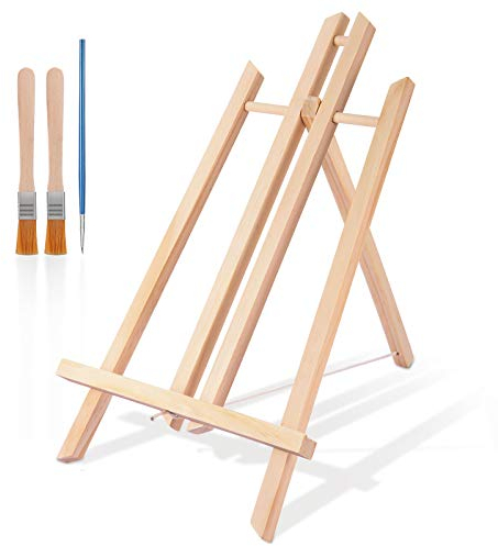 Viesap Cavalletto, 40 Cm Cavalletto Pittura Legno, Cavalletto da Tavolo, Mini Cavalletto, Cavalletto Regolabile, Cavalletto Portatile, Cavalletto Pittura Bambini per Quadri e Oggetti Decorativi.