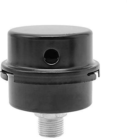 Air Compressor Muffler Silencer 3/8 16mm Thread Black Metal Intake Filter Silencer Replacement for Air Compressor Inlet