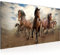Runa Art Wandbild Pferde 1 Teilig 100 x 40 cm Modern Bild auf Vlies Leinwand Tiere Wohnzimmer Schlafzimmer Braun 036012a