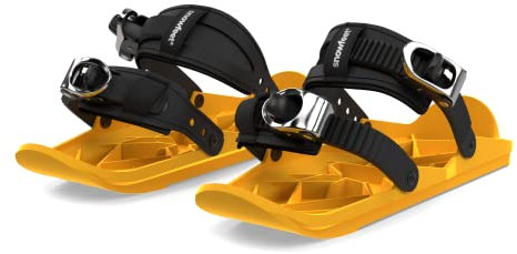 Snowfeet - Mini Ski Skates für den Schnee | Ski für Winterschuhe | Kurze Snowskates Snowblades Skiboards | Das echte Original (Yellow)