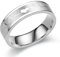 Gualiy Edelstahl Ringe Partnerringe, Verlobungsring aus Chirurgenstahl 316L mit 6MM Herzschlag Ring für Herren und Damen Silber, Größe 62 (19.7)