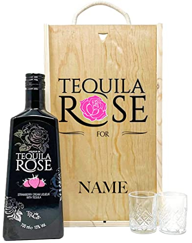 Personalised Tequila Rose Strawberry Liqueur Gift Set with Shot Glasses - 70cl - Birthday gifts for her, Womens Gift Sets, Alcohol Gift Set, Alcohol Gifts, Gift Hampers for Women, Birthday Hamper