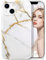 IMIKOKO Hülle Kompatibel mit iPhone 13, Weiß & Gold Marmor TPU Handyhülle Schutzhülle Handytasche Case Cover für 6,1 Zoll