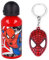 Spiderman Urban Web, borraccia sportiva in alluminio, 400 ml, per vacanze, rientro a scuola, per bambini e bambini, con portachiavi Spiderman