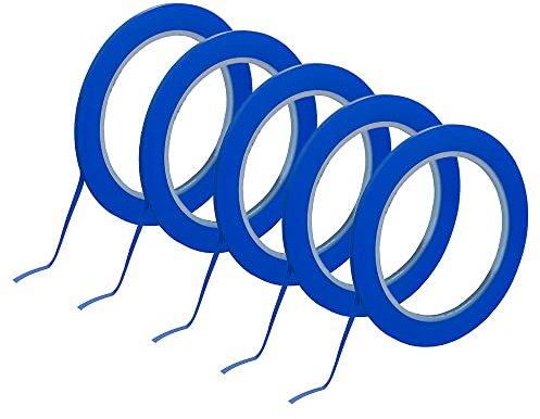 JINBING Fine Line Fineline Klebeband, Vinyl, für Automalerei, Maler-Klebeband, Blau 3 mm x 33M 5 Rollen