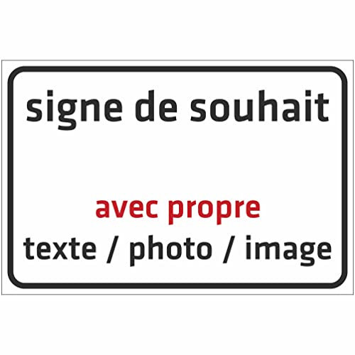 INDIGOS UG - Panneau personnalisé avec texte souhaité - plaque en composite aluminium - 8 formats - avec photo, texte ou logo - pour garage, hôtel, parking, école, carport, entreprise