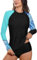 BesserBay Damen UV Tshirt Rash Guard Schwimmshirt UV Shirt Tankini Raglan Ärmel Lycra Shirt UV-Schutz 50+ 18A7 M